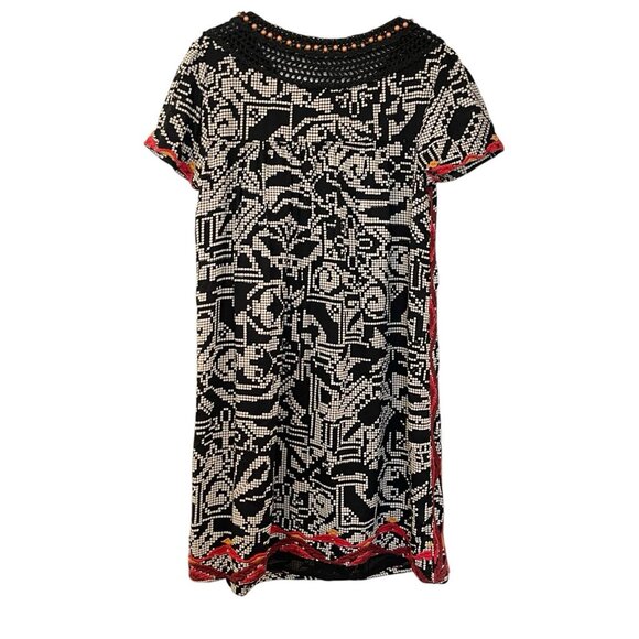 Anthropologie Floreat‎ Abelia Dress S Beaded Crochet Embroidered Fringed Boho - Picture 2 of 8